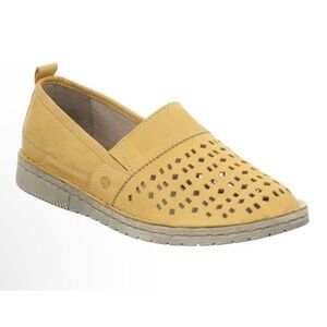 New Josef Seibel Yellow Sofie-27 Leather Espadrille Loafer Size 42 US‎ 11.5